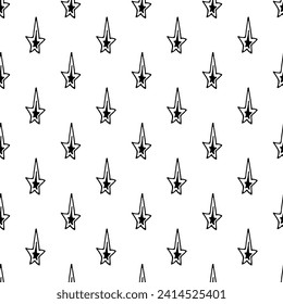 Patrón sin inconvenientes con doodle de estrellas lindas para la impresión decorativa, papel de envoltura, tarjetas de felicitación, papel pintado y tela