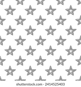 Seamless pattern with cute stars doodle for decorative print, wrapping paper, greeting cards, wallpaper and fabric