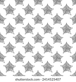 Seamless pattern with cute stars doodle for decorative print, wrapping paper, greeting cards, wallpaper and fabric