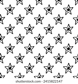 Seamless pattern with cute stars doodle for decorative print, wrapping paper, greeting cards, wallpaper and fabric