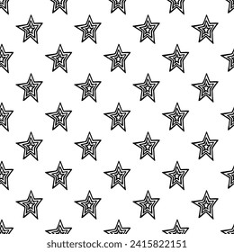 Seamless pattern with cute stars doodle for decorative print, wrapping paper, greeting cards, wallpaper and fabric