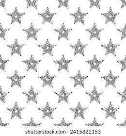 Seamless pattern with cute stars doodle for decorative print, wrapping paper, greeting cards, wallpaper and fabric