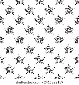 Patrón sin inconvenientes con doodle de estrellas lindas para la impresión decorativa, papel de envoltura, tarjetas de felicitación, papel pintado y tela
