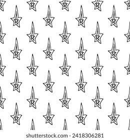 Seamless pattern with cute stars doodle for decorative print, wrapping paper, greeting cards, wallpaper and fabric