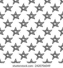 Seamless pattern with cute stars doodle for decorative print, wrapping paper, greeting cards, wallpaper and fabric