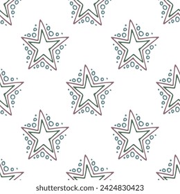 Seamless pattern with cute stars doodle for decorative print, wrapping paper, greeting cards, wallpaper and fabric