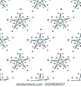 Seamless pattern with cute stars doodle for decorative print, wrapping paper, greeting cards, wallpaper and fabric