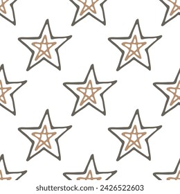 Patrón sin fisuras con garabato de estrellas lindas para impresión decorativa, papel de embalaje, tarjetas de felicitación, papel pintado y tela