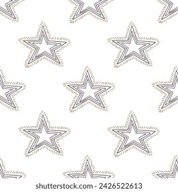 Seamless pattern with cute stars doodle for decorative print, wrapping paper, greeting cards, wallpaper and fabric