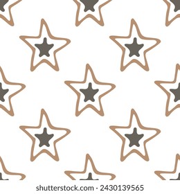 Seamless pattern with cute stars doodle for decorative print, wrapping paper, greeting cards, wallpaper and fabric