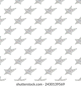 Seamless pattern with cute stars doodle for decorative print, wrapping paper, greeting cards, wallpaper and fabric