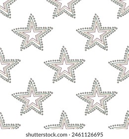 Seamless pattern with cute stars doodle for decorative print, wrapping paper, greeting cards, wallpaper and fabric