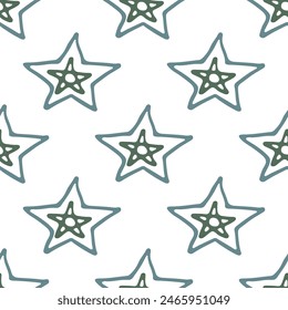 Seamless pattern with cute stars doodle for decorative print, wrapping paper, greeting cards, wallpaper and fabric