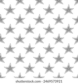 Patrón sin fisuras con garabato de estrellas lindas para impresión decorativa, papel de embalaje, tarjetas de felicitación, Fondo de pantalla y tela