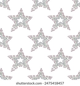 Seamless pattern with cute stars doodle for decorative print, wrapping paper, greeting cards, wallpaper and fabric