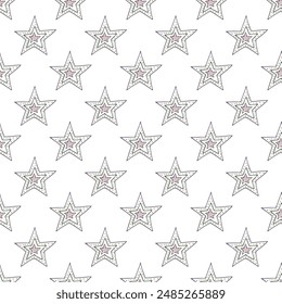 Seamless pattern with cute stars doodle for decorative print, wrapping paper, greeting cards, wallpaper and fabric