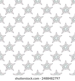 Seamless pattern with cute stars doodle for decorative print, wrapping paper, greeting cards, wallpaper and fabric