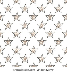 Seamless pattern with cute stars doodle for decorative print, wrapping paper, greeting cards, wallpaper and fabric