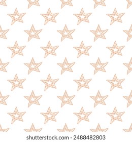 Seamless pattern with cute stars doodle for decorative print, wrapping paper, greeting cards, wallpaper and fabric