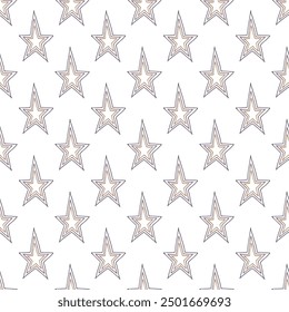 Seamless pattern with cute stars doodle for decorative print, wrapping paper, greeting cards, wallpaper and fabric
