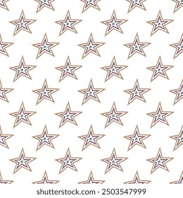 Seamless pattern with cute stars doodle for decorative print, wrapping paper, greeting cards, wallpaper and fabric