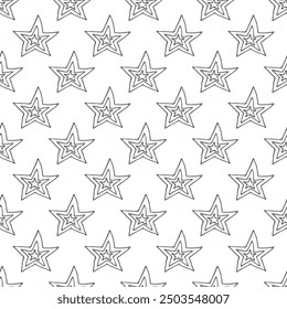 Seamless pattern with cute stars doodle for decorative print, wrapping paper, greeting cards, wallpaper and fabric