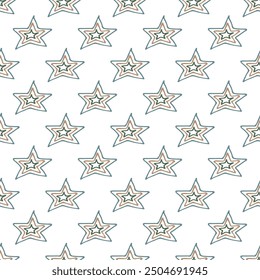 Seamless pattern with cute stars doodle for decorative print, wrapping paper, greeting cards, wallpaper and fabric