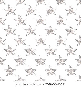 Seamless pattern with cute stars doodle for decorative print, wrapping paper, greeting cards, wallpaper and fabric