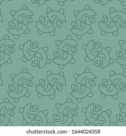 Seamless pattern with cute strange monsters.