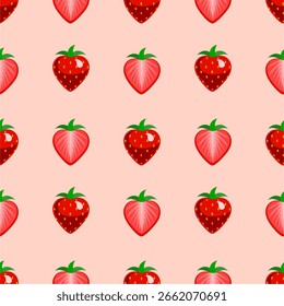 Padrão sem emenda com morango bonito.