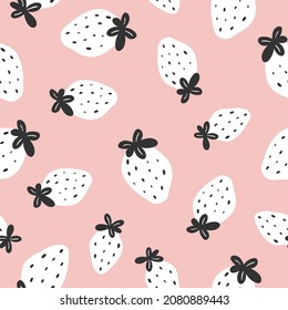 Seamless pattern. Cute strawberry Vector illustration for textile and packaging