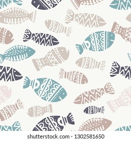 Seamless pattern with cute subject sea and ocean.Template with aquatic inhabitants. Ships and marine inhabitants. Vector graphics.