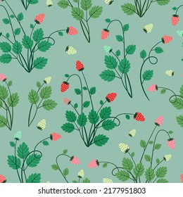 seamless pattern cute sweet strawberry