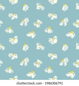 seamless pattern with cute tiny white flowers
