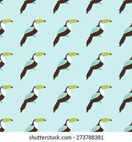 Seamless pattern of a cute toucan.Graphic elements for your design