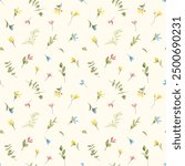 Seamless pattern of cute transparent colorful flowers for textiles, fabric printing, children