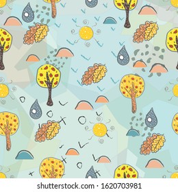 Seamless Pattern with Cute Trees. Scandinavian Style.