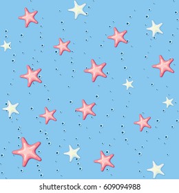 Seamless pattern with cute turtle on green background