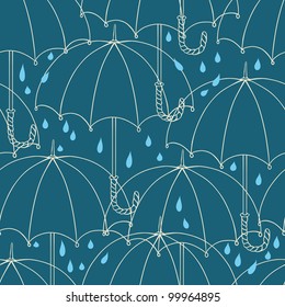 Seamless pattern with cute umbrellas. Vector illustration.