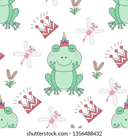 Seamless pattern cute unicorn cartoon hand drawn style.vector and illustration