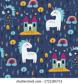 Patrón sin inconvenientes con un tierno maíz. Los niños imprimen. Ilustración del vector