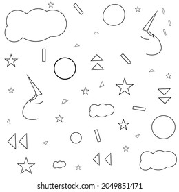 Seamless pattern with cute unicorn. Hand drawing.Cartoon background. Vector illustration. 