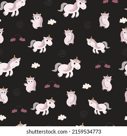 seamless pattern with cute unicorn in pastel color