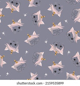 seamless pattern with cute unicorn in pastel color