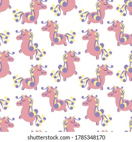 Seamless pattern with Cute unicorn . Vector background for children's fabric, Wallpaper, and other surfaces