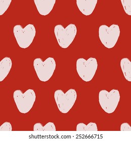 seamless pattern, cute valentine love heart vector background design for fabric and decor