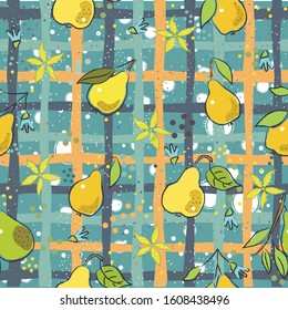 
Seamless Pattern with Cute Vegetables. Scandinavian Style. 
