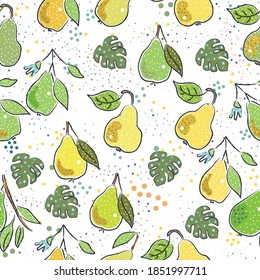 
Seamless Pattern with Cute Vegetables. Scandinavian Style. 
