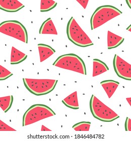 Seamless pattern with cute watermelon