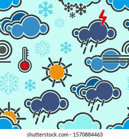 Seamless pattern with cute weather icon.